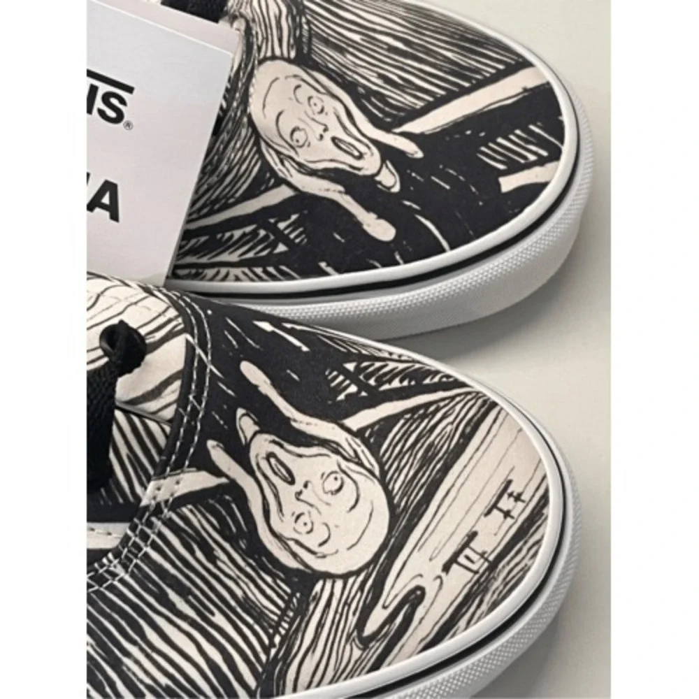 Vans Sneakers Edvard Munch‎ Moma Women Size 6.5 Black White The Scream New